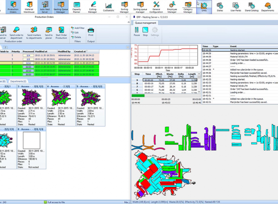 Automatic server nesting - MRP - Cutting Room Management - MiriSys Software
