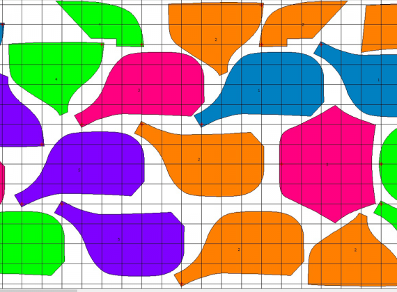 Automatic nesting paterns on stripes